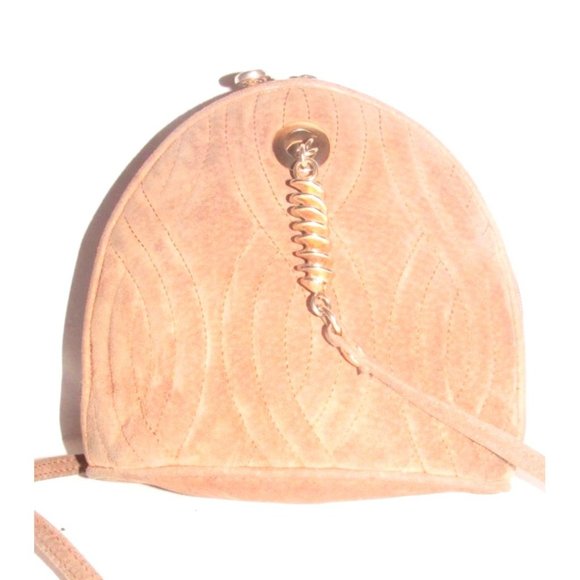 RARE Fendi Caramel Quilted Suede 2-way Purse with a 'Pasta' or 'Noodle' Design - Picture 11 of 14